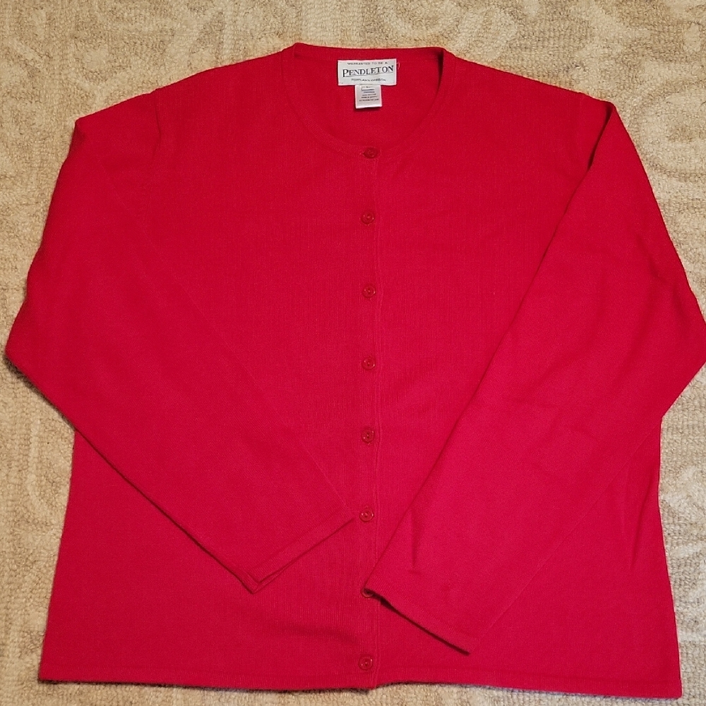 Pendleton Women's Vibrant Red Cardigan Sweater